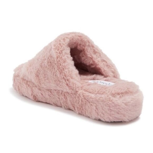 Womens Top Moda Fuzzy Open-Toe Pink Slippers Size 8 New In Box - Picture 6 of 10